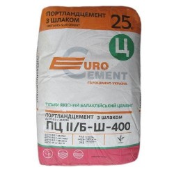 Цемент ПЦ 2-Б-Ш марка 400 Евроцемент 25кг заводская упаковка Картинка 71006005