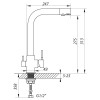 Смеситель для кухни ZERIX LR4355-3 с выходом для питьевой воды LL1201 Картинка 100203883