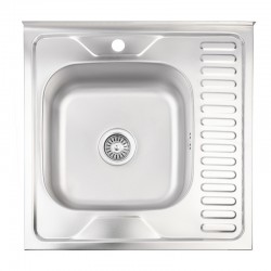 Кухонна мийка Lidz 6060-R Decor 0,8 мм LIDZ6060RDEC08 Картинка 100202604