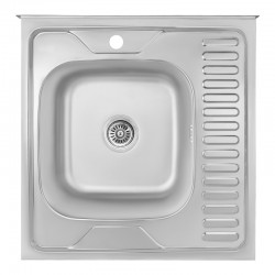Кухонна мийка Lidz 6060-L Satin 0,8 мм LIDZ6060LRSAT8 Картинка 100202606