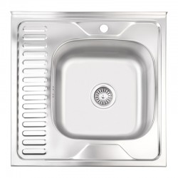 Кухонна мийка Lidz 6060-R Satin 0,8 мм LIDZ6060RSAT8 Картинка 100202601