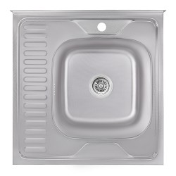 Кухонна мийка Lidz 6060-R Decor 0,6 мм LIDZ6060RDEC06 Картинка 100202605
