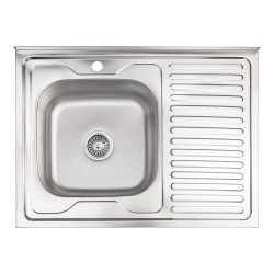 Кухонна мийка Lidz 6080-L Decor 0,6 мм LIDZ6080DEC06 Картинка 100202598