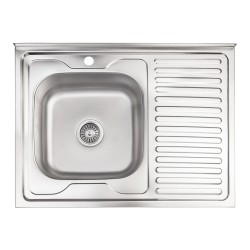 Кухонна мийка Lidz 6080-L Decor 0,8 мм LIDZ6080LDEC08 Картинка 100202597