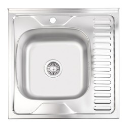 Кухонна мийка Lidz 6060-L Satin 0,6 мм LIDZ6060SAT06