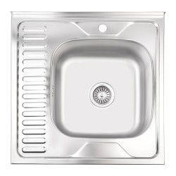 Кухонна мийка Lidz 6060-R Satin 0,6 мм LIDZ6060RSAT06