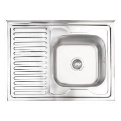 Кухонна мийка Lidz 6080-R Satin 0,8 мм LIDZ6080RSAT8 Картинка 100202589