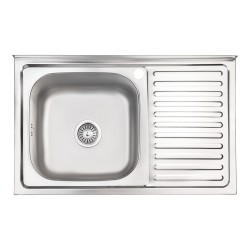 Кухонна мийка Lidz 5080-L Satin 0,8 мм LIDZ5080LSAT8 Картинка 100202638