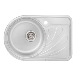 Кухонна мийка Qtap 6744L Satin 0,8 мм QT6744LSAT08 Картинка 100201151