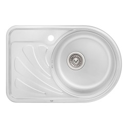 Кухонна мийка Qtap 6744R Satin 0,8 мм QT6744RSAT08